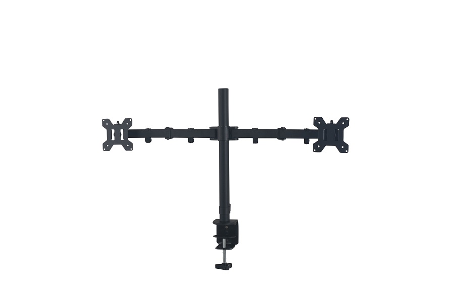 VERTILIFT GAS SPRING FIXED POST MONITOR ARM IN BLACK - Micon Furniture